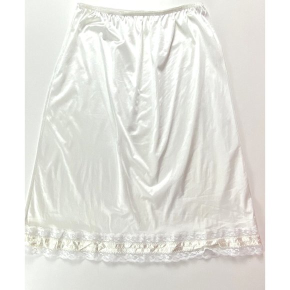 Sopré Lingerie Vintage White Nylon/Lace Skirt Slip Size 18/20 Made in U.S.A - Picture 1 of 8